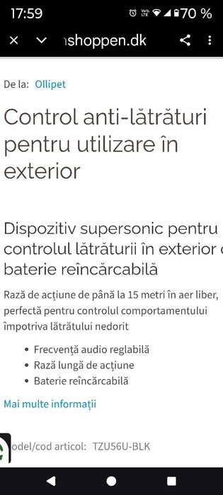 Dispozitiv anti lătrat Ollipet