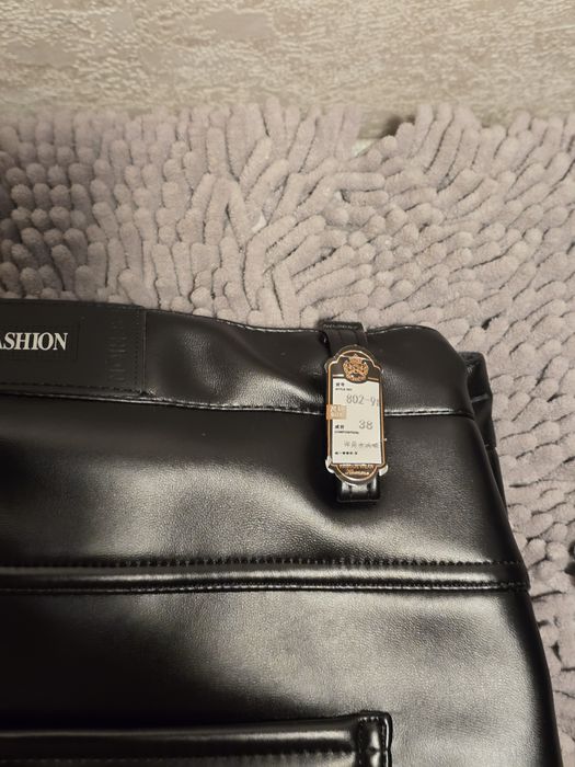 Кожаные брюки утепленные