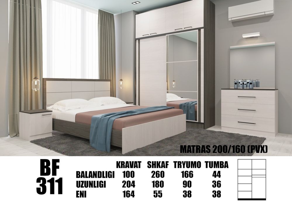 Mebel spalniy garnitura kamplekt hay tek