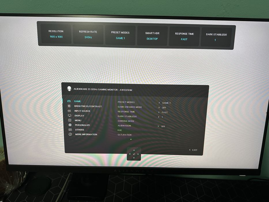 Monitor Alienware 320 hz, IPS