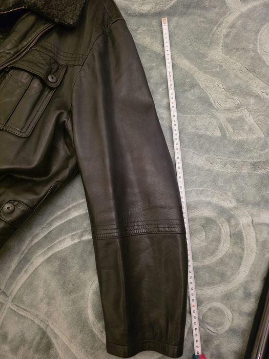 Geaca piele oaie - sheep skin- guler blana XXL