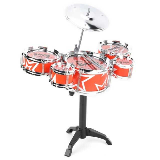 Детски Комплект Барабани с Чинел 5 барабана на стойка 3 модела столче