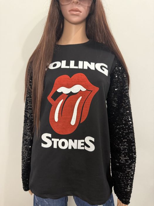 Блуза с ефектни ръкави от пайети