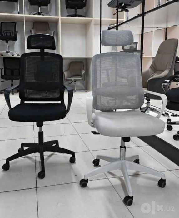 Ergonomik ofis kreslosi Pricher / Setka material / Qora va Kulrang