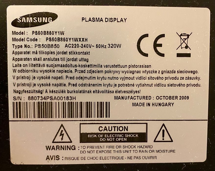 SAMSUNG 50-ИНЧА, FULL HD плазмен телевизор