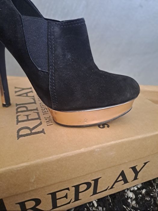 Replay черни токчета със златно