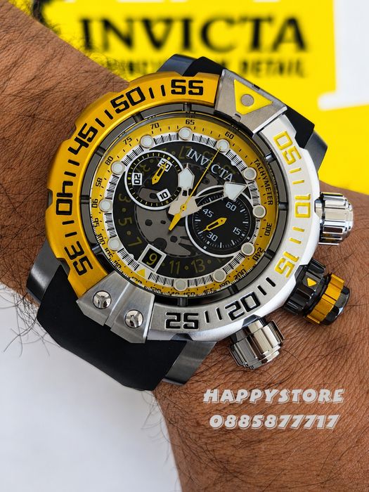 INVICTA Foxhound Yellow/Silver 57 mm, Инвикта нов мъжки часовник