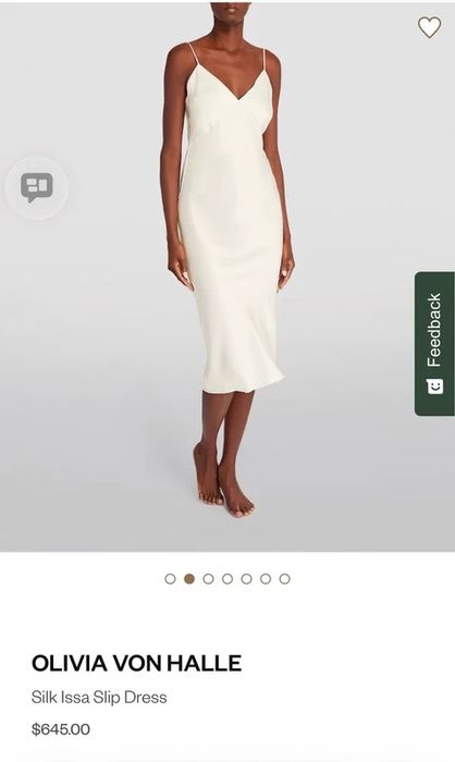 Olivia Von Halle Rochie midi mătase naturală alba