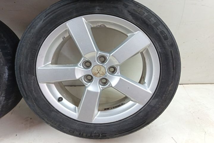 Set jante aliaj cu anvelope uzate 225/55R18 ET38 5X114.3 Mitsubishi O