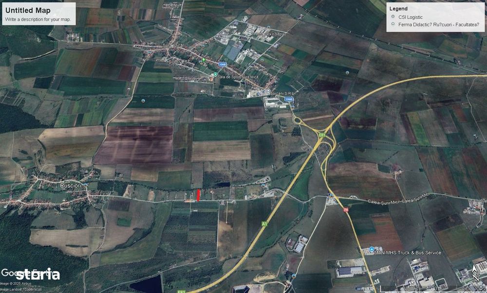 Vand teren intravilan de constructii situat la soseaua Rusciori -Sibiu