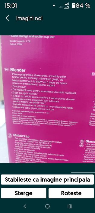 Blender preparare shake-urilor,smoothie-urilor,hrana pentru bebelusi,m