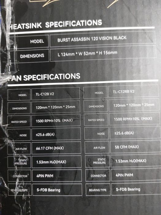 Cooler cpu display custom Thermalright Burst Assasin 120 Vision black