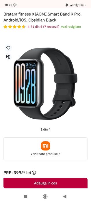 Smartwatch Bratara fitness XIAOMI Smart Band 9 Pro, Android/iOS, Obsid