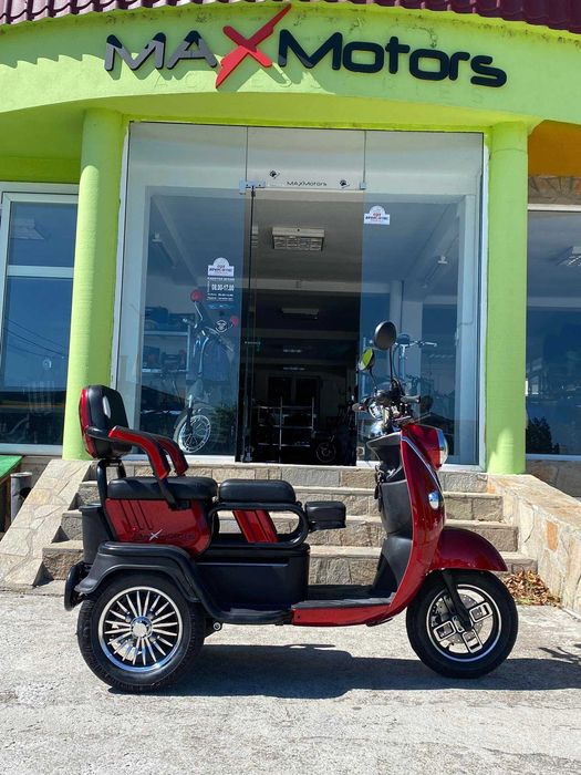 ТОП ОФЕРТА Електрическа триместна триколка MaxMotors X2 1500W RED