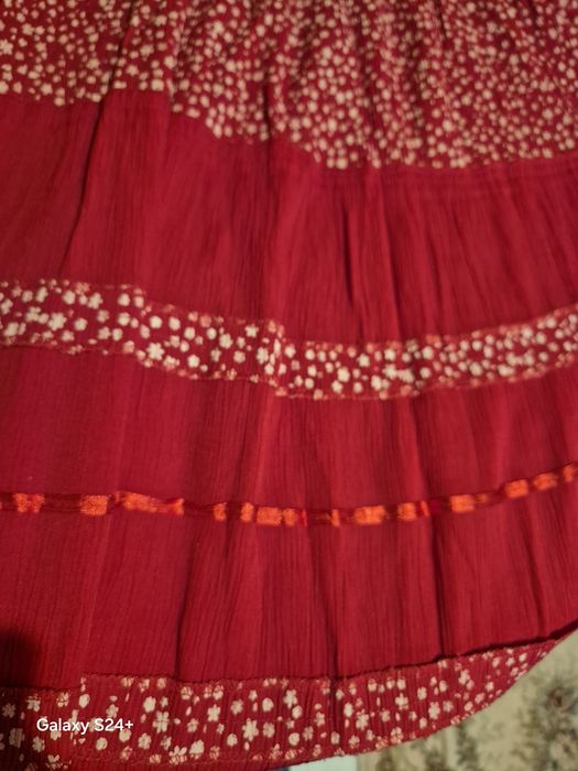 Fustă boho roșie ca focul