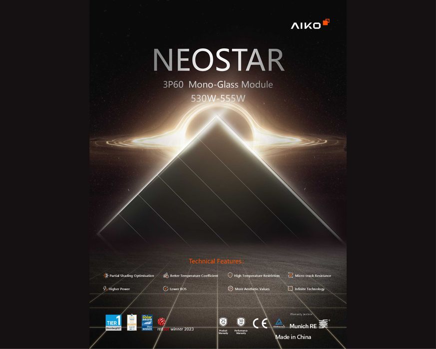 Neostar 3P60 530w A530-MCE60Mw panou fotovoltaic grade B  Aiko generatia 3