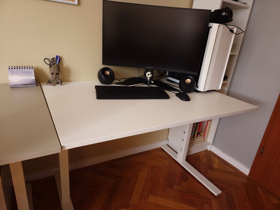 Birou IKEA MITTZON 120 × 80 cm, alb | Garanție rămasă 8 ani | Negociabil