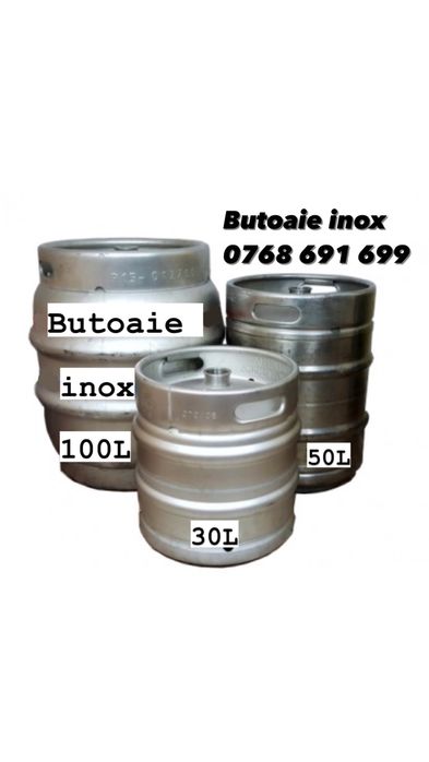 Butoaie inox butoi 20l 30l 50l 100l cu filet si robinet inox bere vin