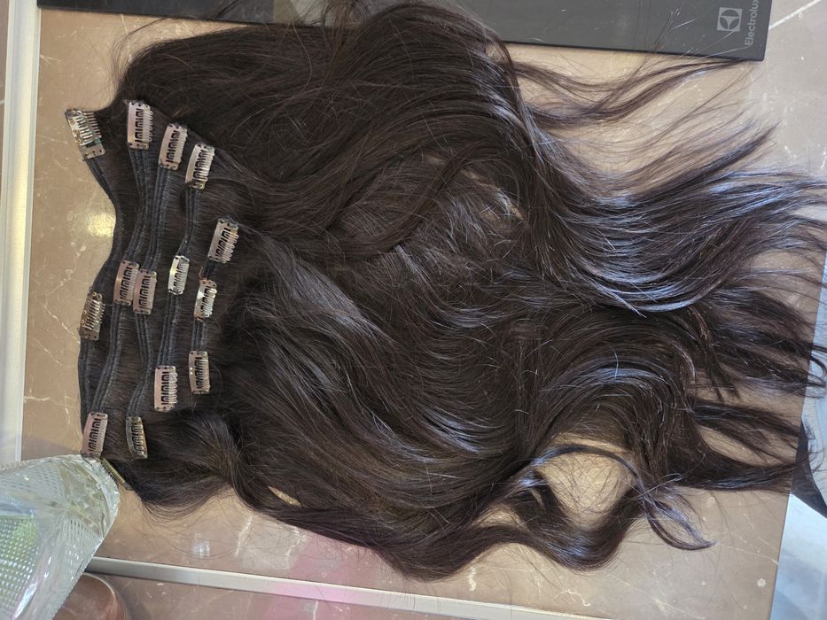 Естествена коса на щипки