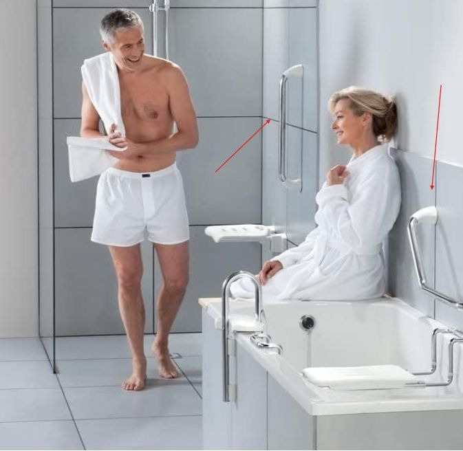 Помощна дръжка/опора за баня - монтаж до душ или вана.