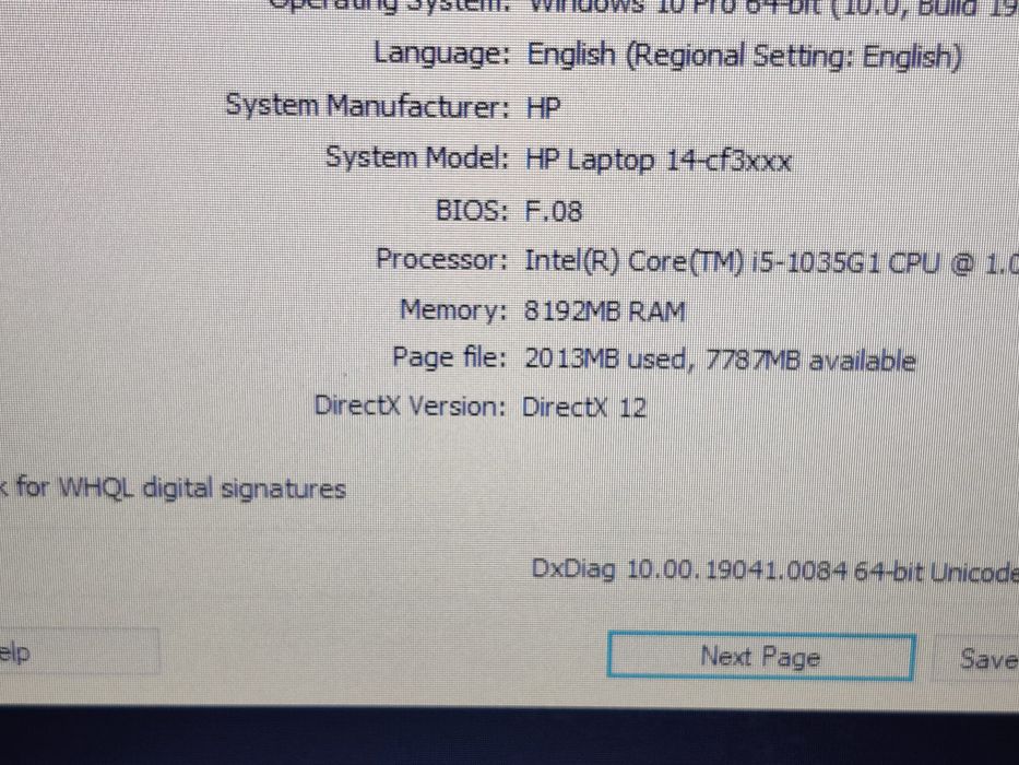 HP procesor i5 gen 10.8g(16g).ssd 256gb..display 14inchi