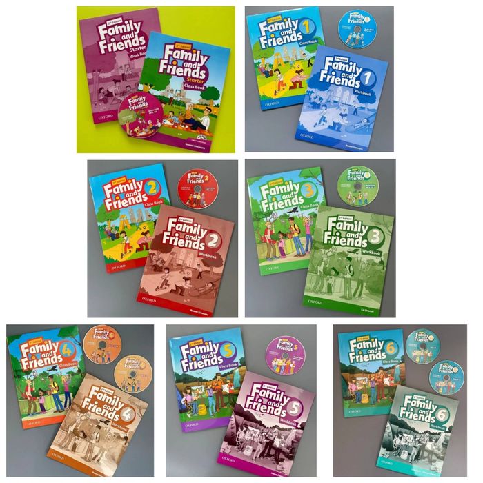 Доставка. Family and Friends 0-6 level class book + workbook + диск