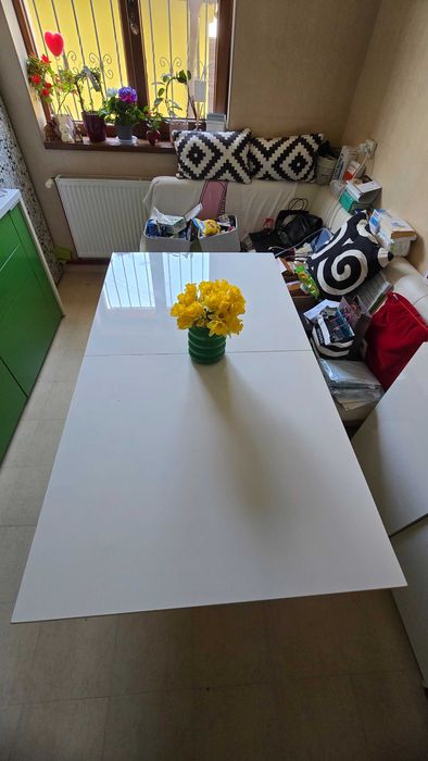 Masa alba living extensibila 160/220×90×76