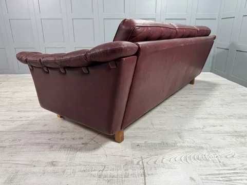 Винтидж диван 3-ка естествена кожа Р473-Д