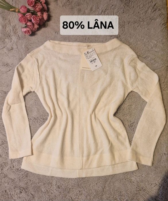 Top tricotat, nou, 80% lâna, Zara, marimea M