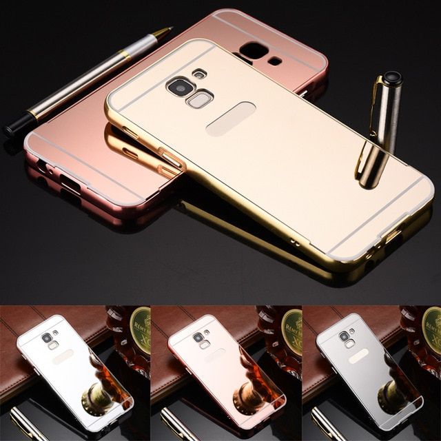 Husa / Bumper aluminiu + spate Oglinda Samsung Galaxy A8 2018, J1 2016