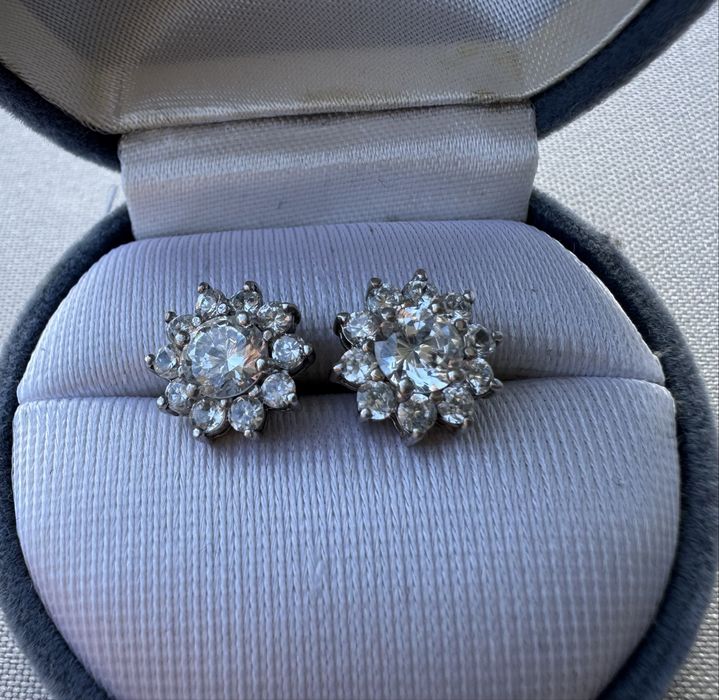 Cercei din argint si cubic zirconia