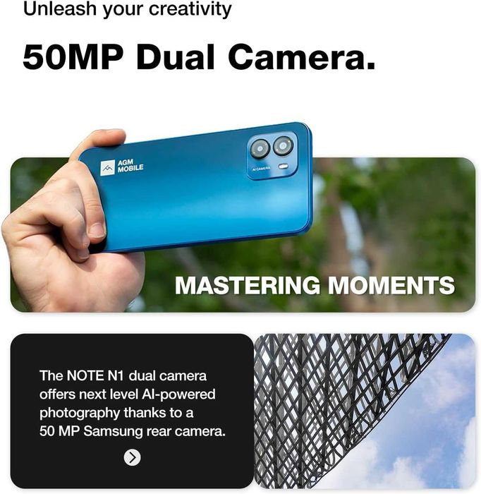 AGM Note N1 16GB RAM, 128GB ROM, 50MP камера, 6.52 инчов 90 Hz екран