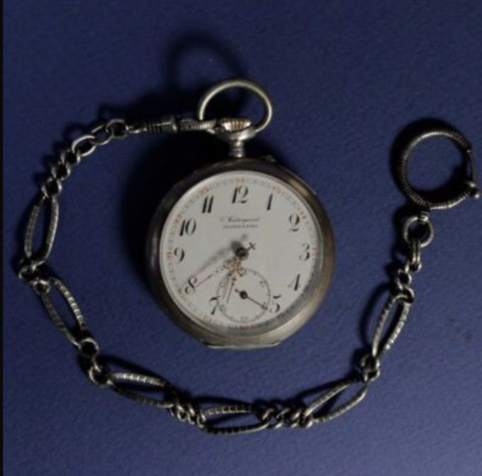 Карманные серебряные часы