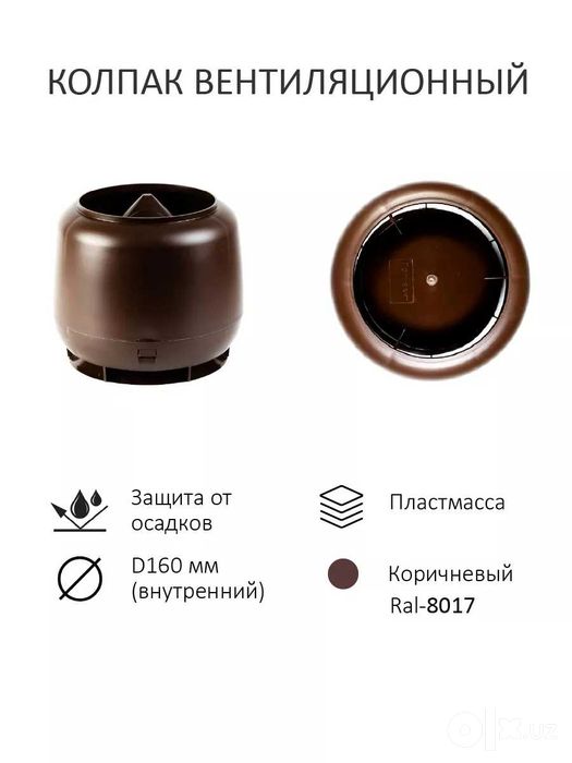 Кровельный аэратор для Профнастила Коричневый D-125/160