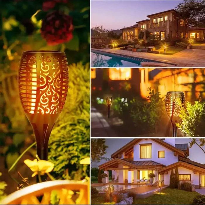 Комплект от 6 броя Декоративни Лампи за градина - Изкуствен огън, 51см