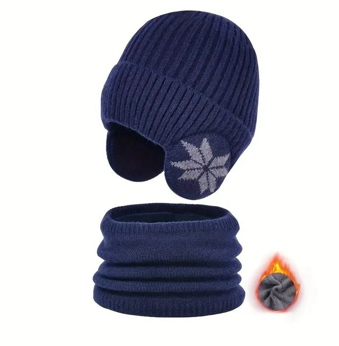 Детска шапка със шал