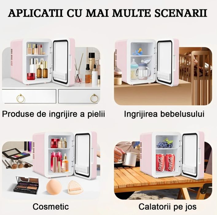 Mini frigider cosmetice, 4 litri, cu racire-incalzire