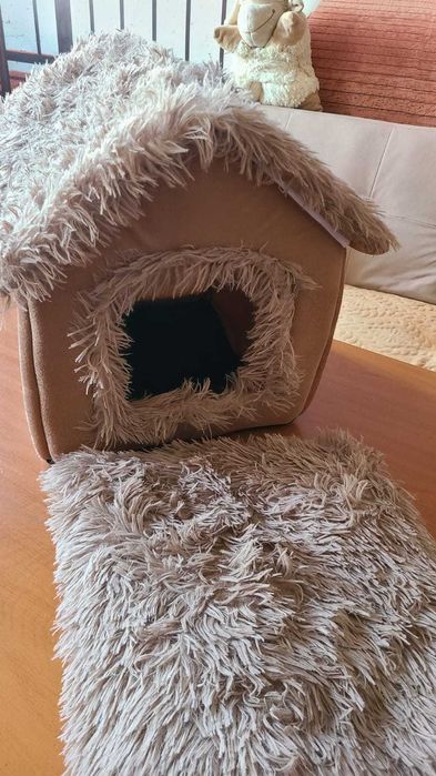 Casuta pat animale de companie / culcus caini si pisici LARGE noua