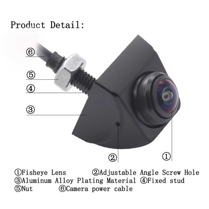 Camera Parcare Universala, AHD 1080P/720P, Unghi Reglabil 360°, cu montaj Fata / Spate