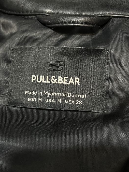Кожаная рубашка-куртка Pull&Bear