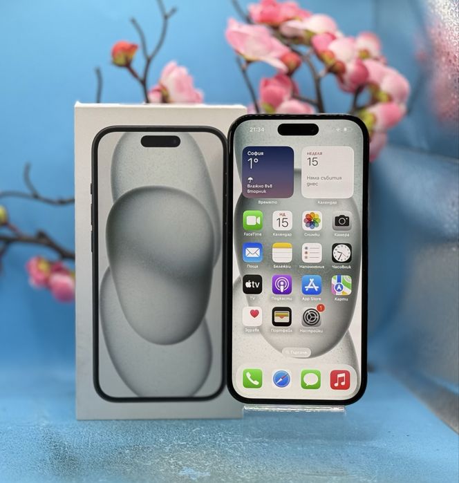 ПЕРФЕКТЕН! Apple iPhone 15, 128GB, 5G, Black