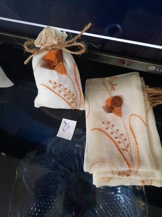 Мешочки подарочные  лён. Завязки джут