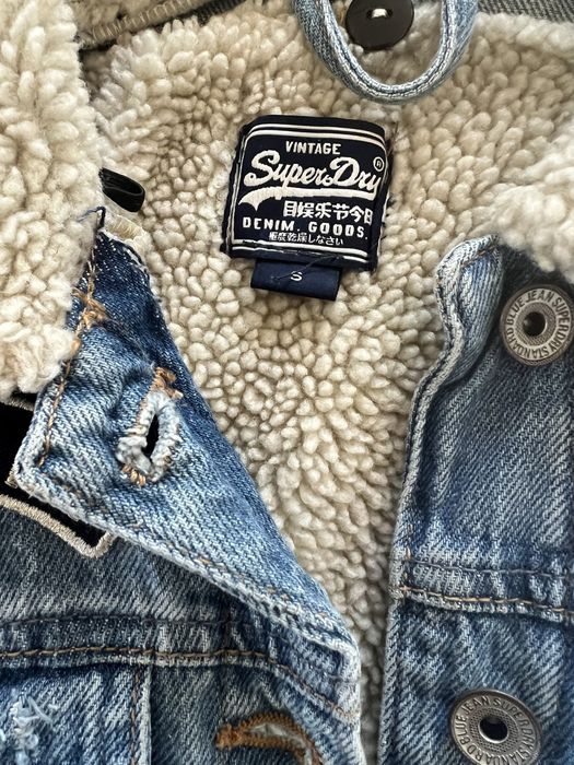 Късо дънково яке с подплата Superdry