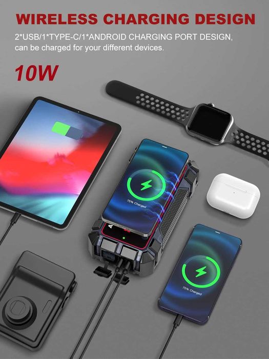 Пусковое устройство с беспроводной зарядкой AVAPOW A27 2500A/22800mAh