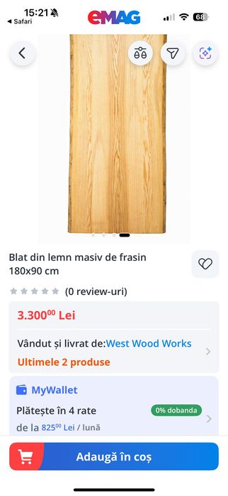 Masă robustă din lemn de frasin