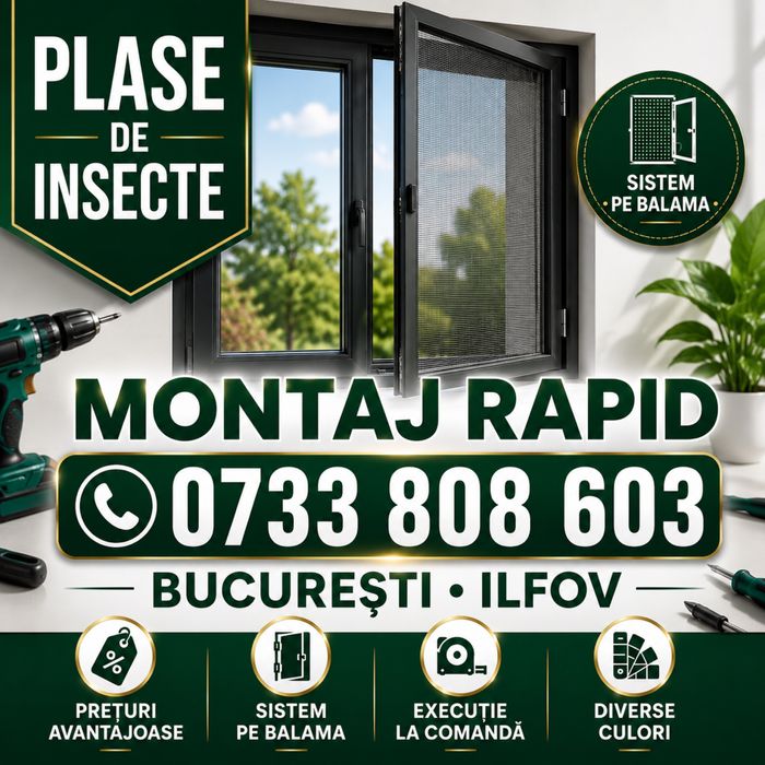 Plase contra insectelor Plase tantari Plase Gandaci, Plase balama, Plase Albe Plase maro Plase Gri Antracit Plase ieftine Montaj plase insecte