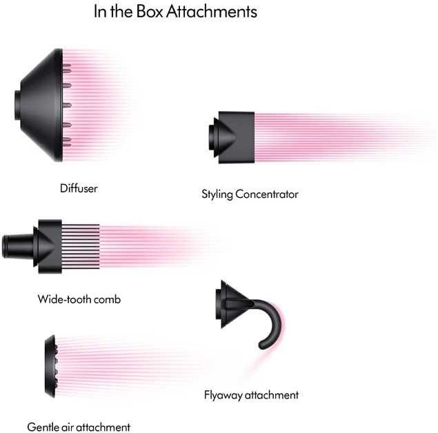 Сешоар Dyson Supersonic HD07 с Пет приставки Черен със златно НОВ