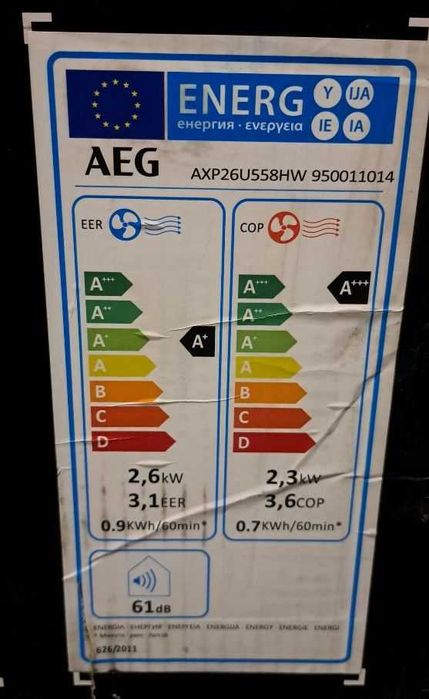 Aer conditionat portabil AEG AXP26U558HW 9000 BTU, cald/rece, proba functionare