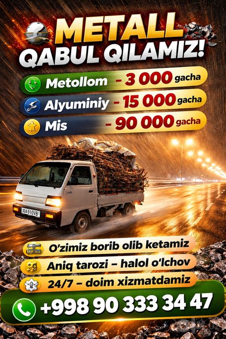 Harqanday musir atxodlarni olamiz ungizdan tushirib olib ketamiz