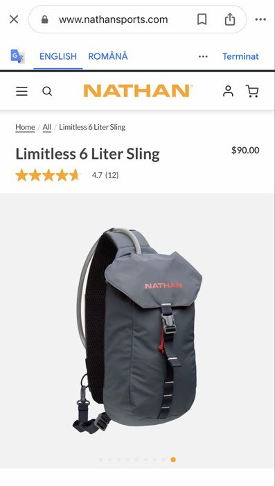 Rucsac Alergare / Hidratare NATHAN , nou , 6 litri